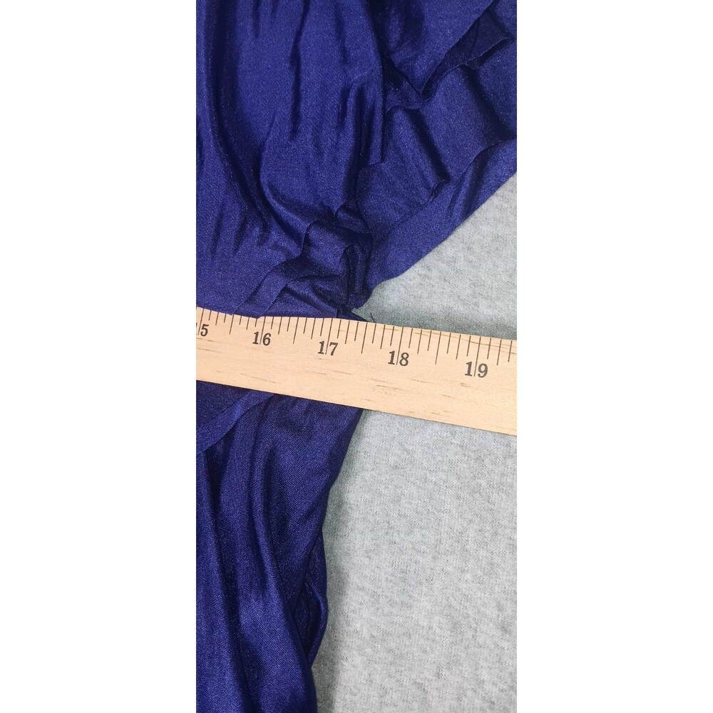 BCBG Maxazria One Shoulder Tiered Ruffle Layered Mini Cocktail Dress L Blue Y2K - Picture 8 of 13